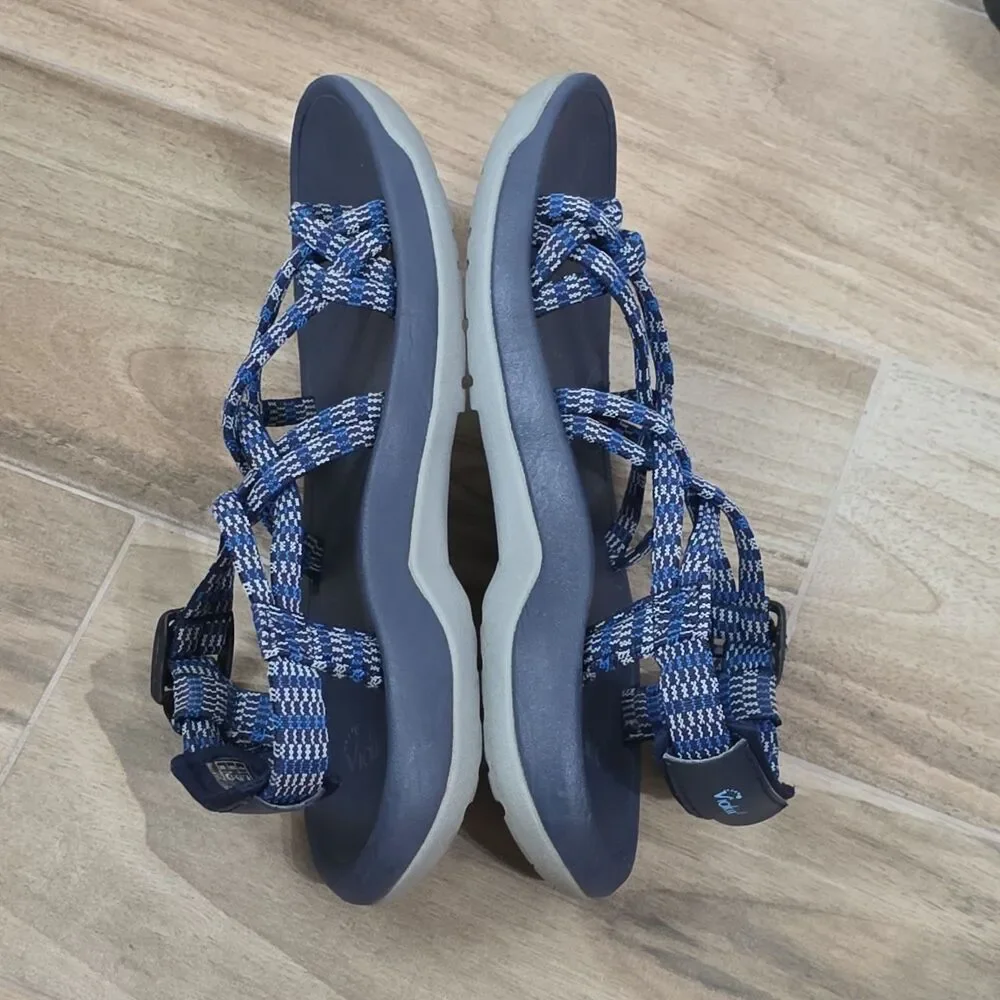 Viakix Siena Women's Hiking Walking Sport Strappy Sandals Blue Gray Size 6
